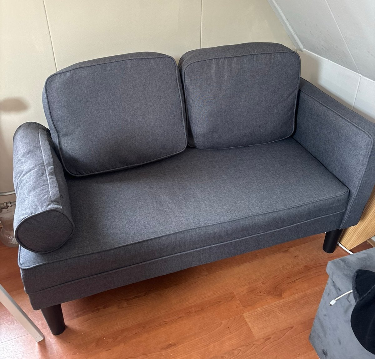Grijze tweepersoonsbank, Ophalen, 150 tot 200 cm, Tweepersoons, 75 tot 100 cm