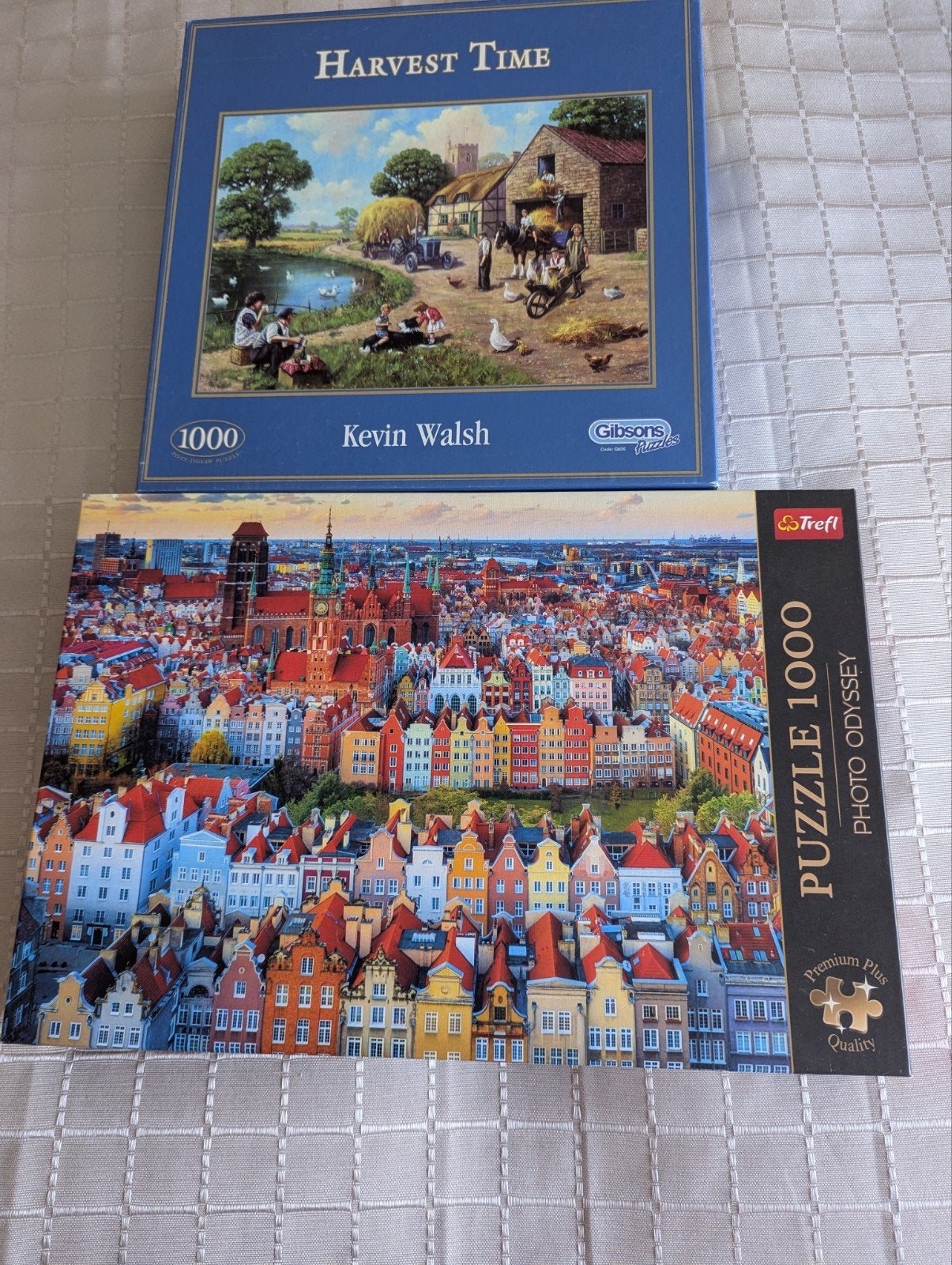 2 Legpuzzels van 1000 stukjes: Harvest Time & Ph. €2,00 pst, Ophalen, 500 t/m 1500 stukjes, Zo goed als nieuw, Legpuzzel