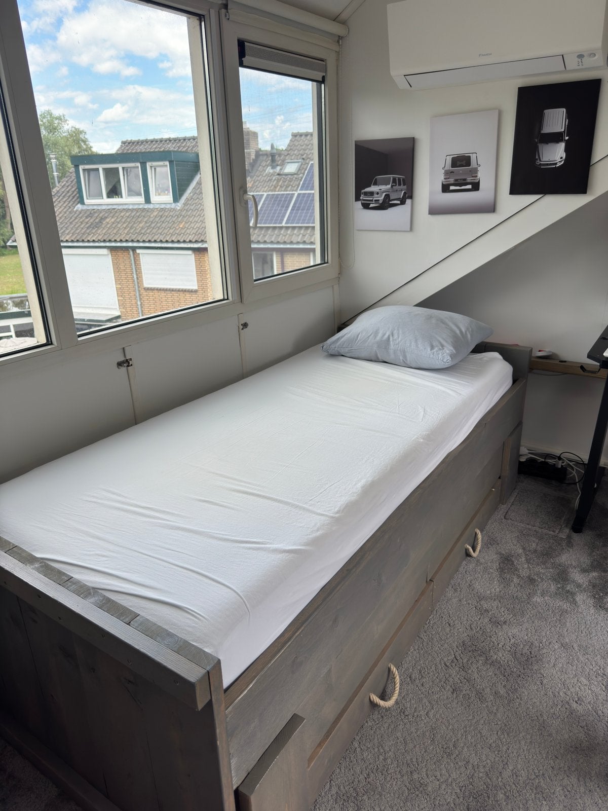 Rockwood bed met logeerbed + gratis matrassen, Ophalen, Zo goed als nieuw, Eenpersoons, 90 cm