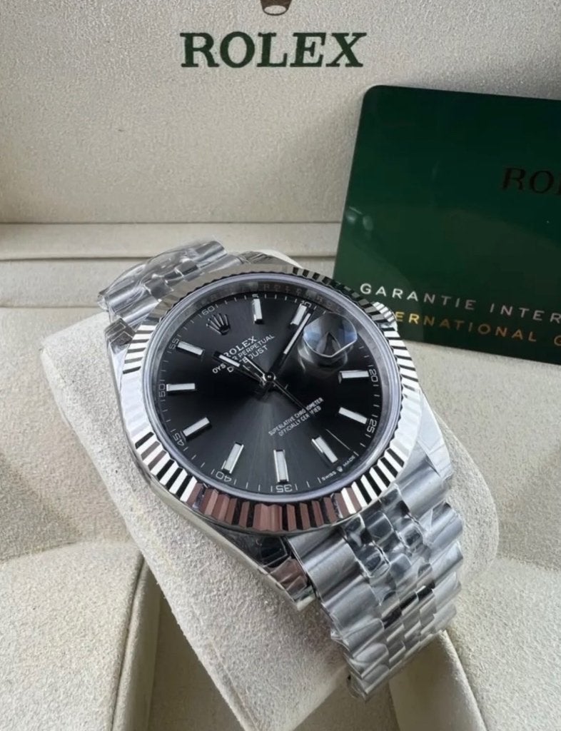 Rolex Datejust Grey 41MM, Sieraden, Tassen en Uiterlijk, Ophalen of Verzenden, Nieuw, Grijs, IOS