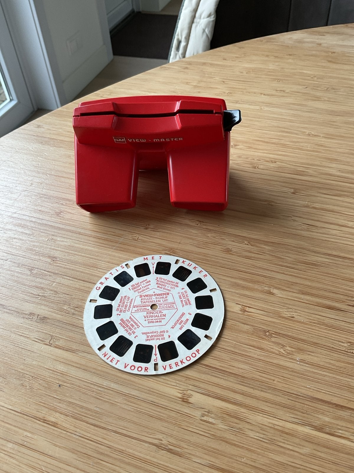 Vintage View-Master model K met schijfje - Rood, Ophalen of Verzenden, Gebruikt