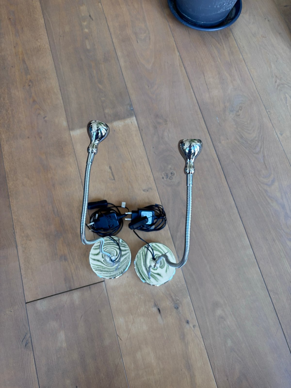 Flexibele LED leeslampjes - Set van 2, Huis en Inrichting, Overige merken, Gebruikt, Overige fittingen, Zilver