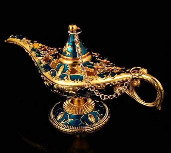 Prachtige vintage metalen Aladdin lamp (Aziatische stijl), Ophalen of Verzenden