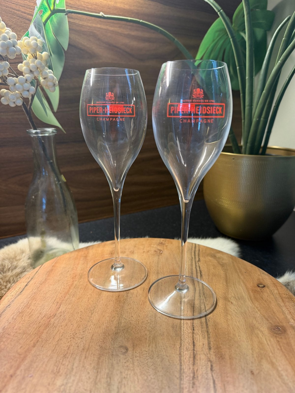 Piper-Heidsieck Champagne Glazen - Set van 2, Ophalen of Verzenden, Zo goed als nieuw, Overige merken, Glas