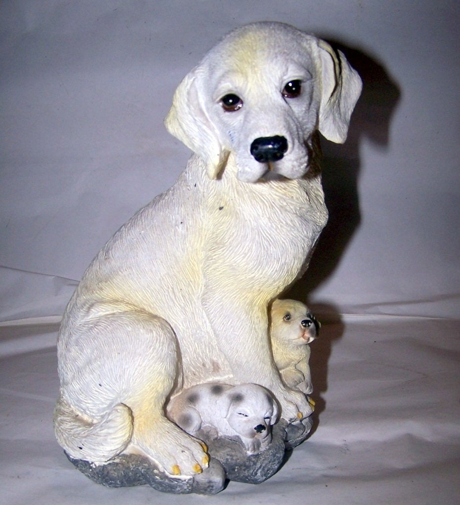 Beeldje van een Retriever met puppy's. Met licht en geluid., Ophalen of Verzenden, Zo goed als nieuw, Dier
