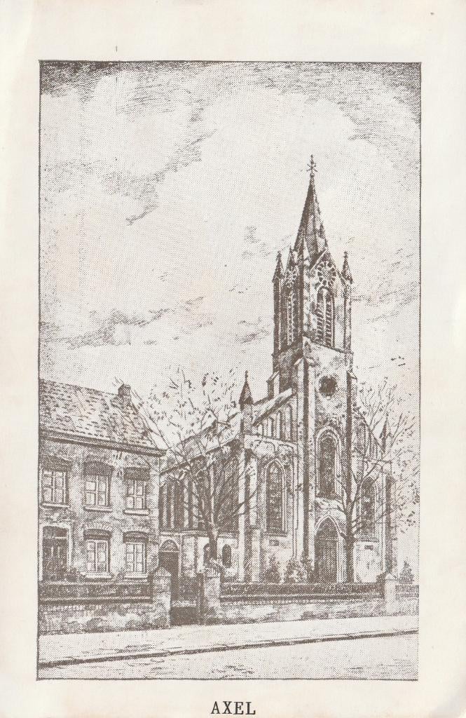AXEL R.K. Kerk gr.f. Verstuurd door Pastoor W. Vervaet, Verzenden, 1980 tot heden, Gelopen, Zeeland