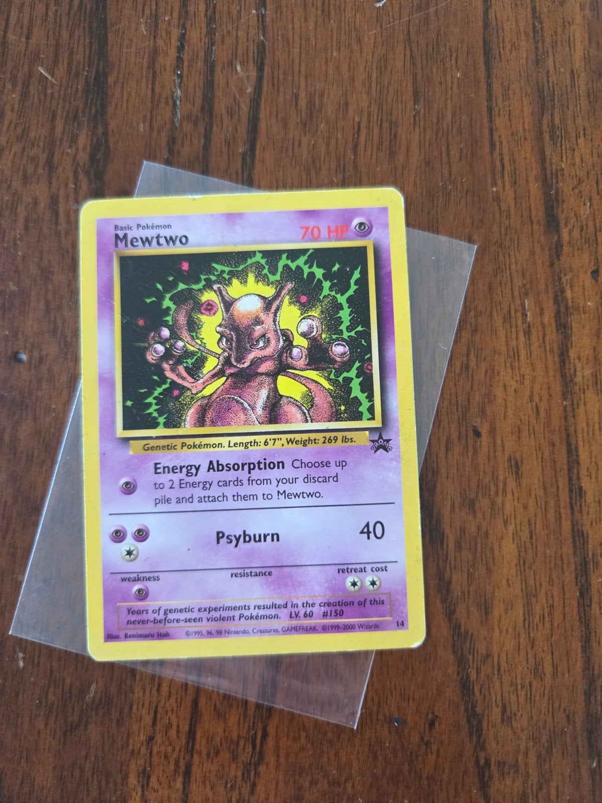 Mewtwo Black Star Promo 14 WOTC, Ophalen of Verzenden, Gebruikt