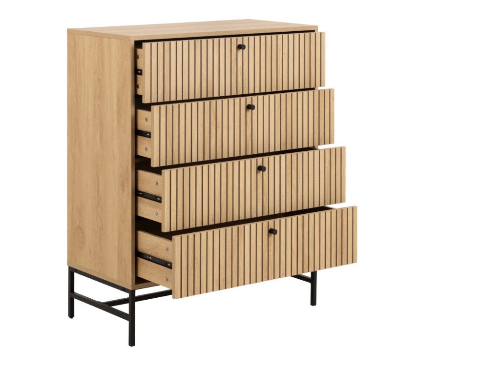 by fonQ Lamina Ladekast 4 Lades Eiken | Van €319, nu, Byfonq, Byfonq, Nieuw, 3 of 4 laden