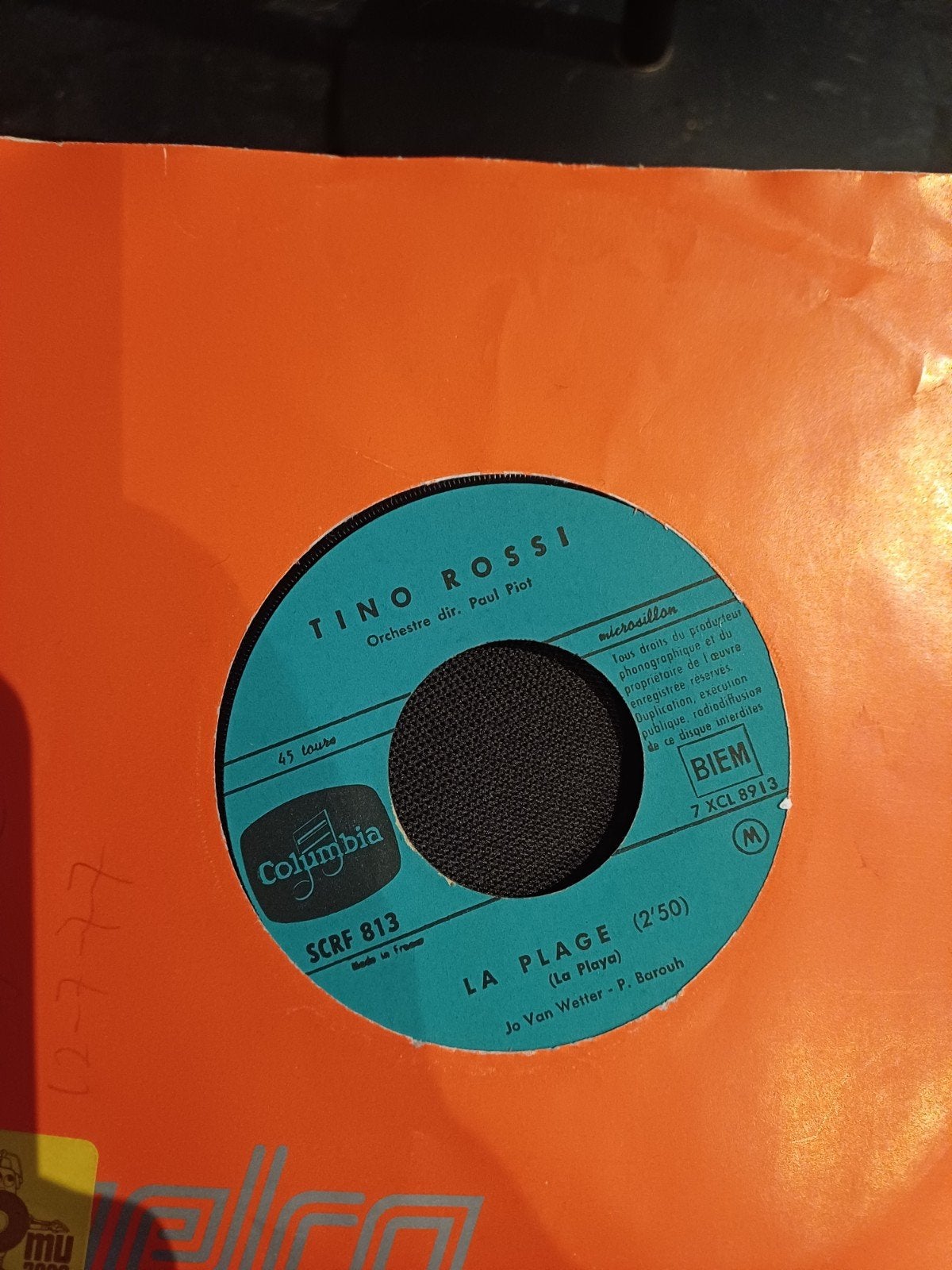 Tino Rossi - La Plage (La Playa) 7 inch vinyl single, Gebruikt, 7 inch, Ophalen of Verzenden, EP