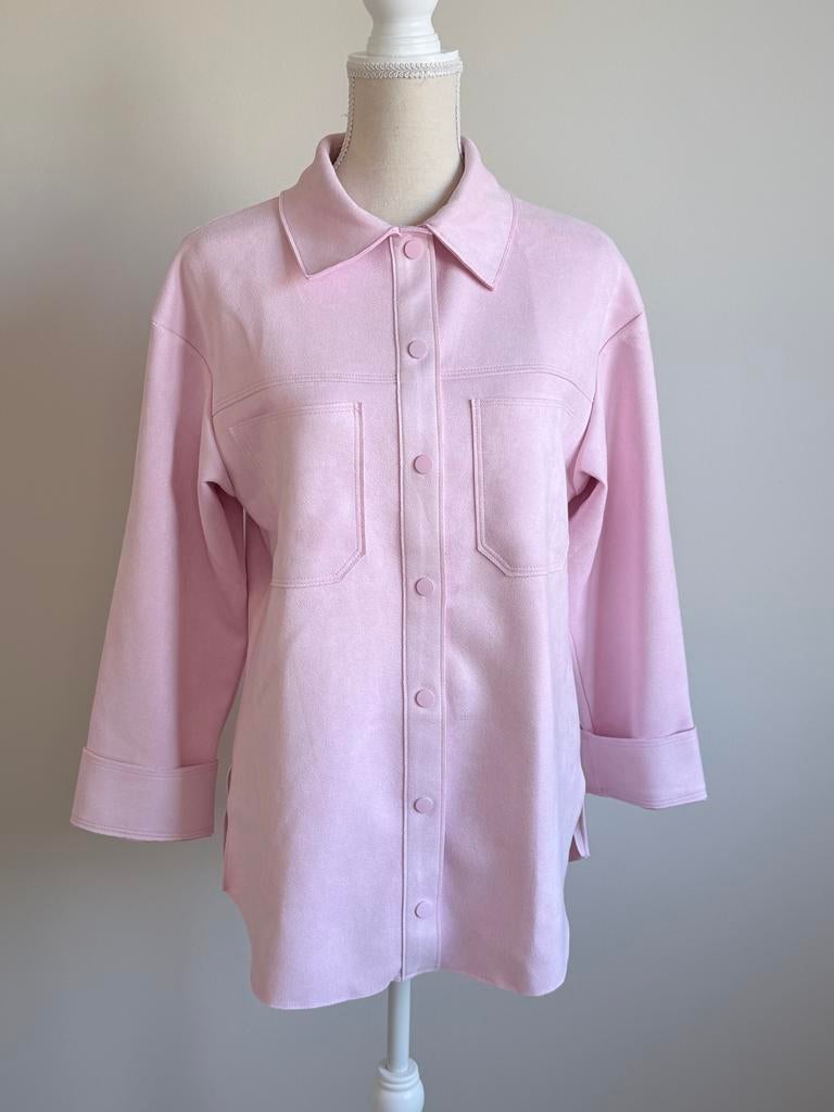 Roze Zomerjas Suede Look - Oversized Pasvorm, Kleding | Dames, Jassen | Zomer, Ophalen of Verzenden, Nieuw, Maat 38/40 (M), Roze