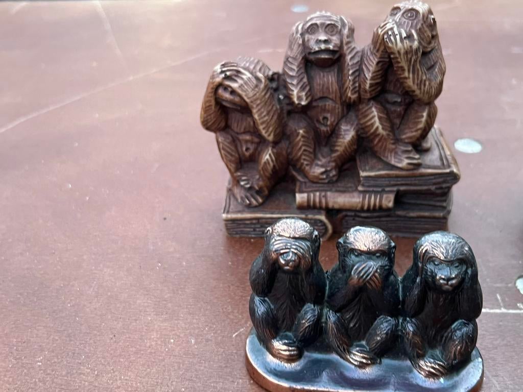 Set van 35 Wijze Apen Beeldjes - Horen, Zien, Zwijgen, Verzamelen, Beelden en Beeldjes, Gebruikt, Dier, Ophalen of Verzenden