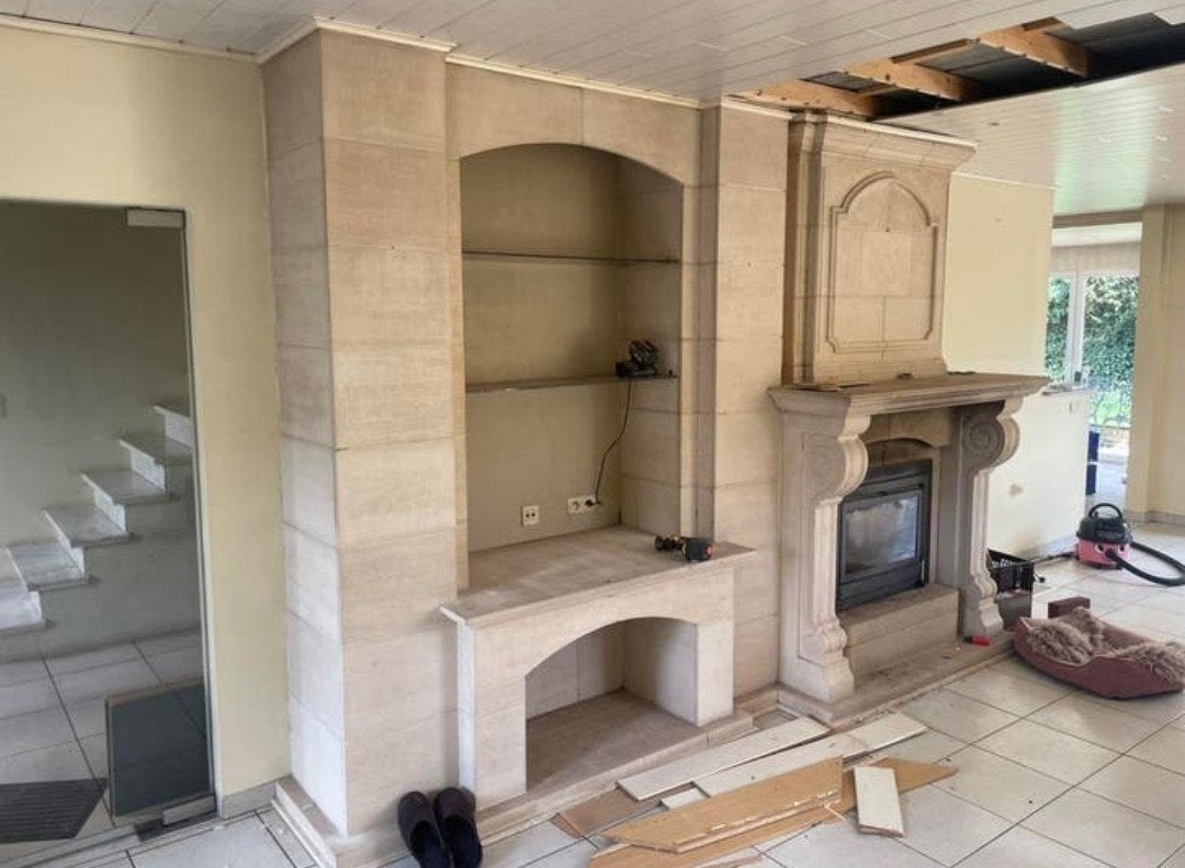 Stenen schouw voor haard / decor tuin, Ophalen