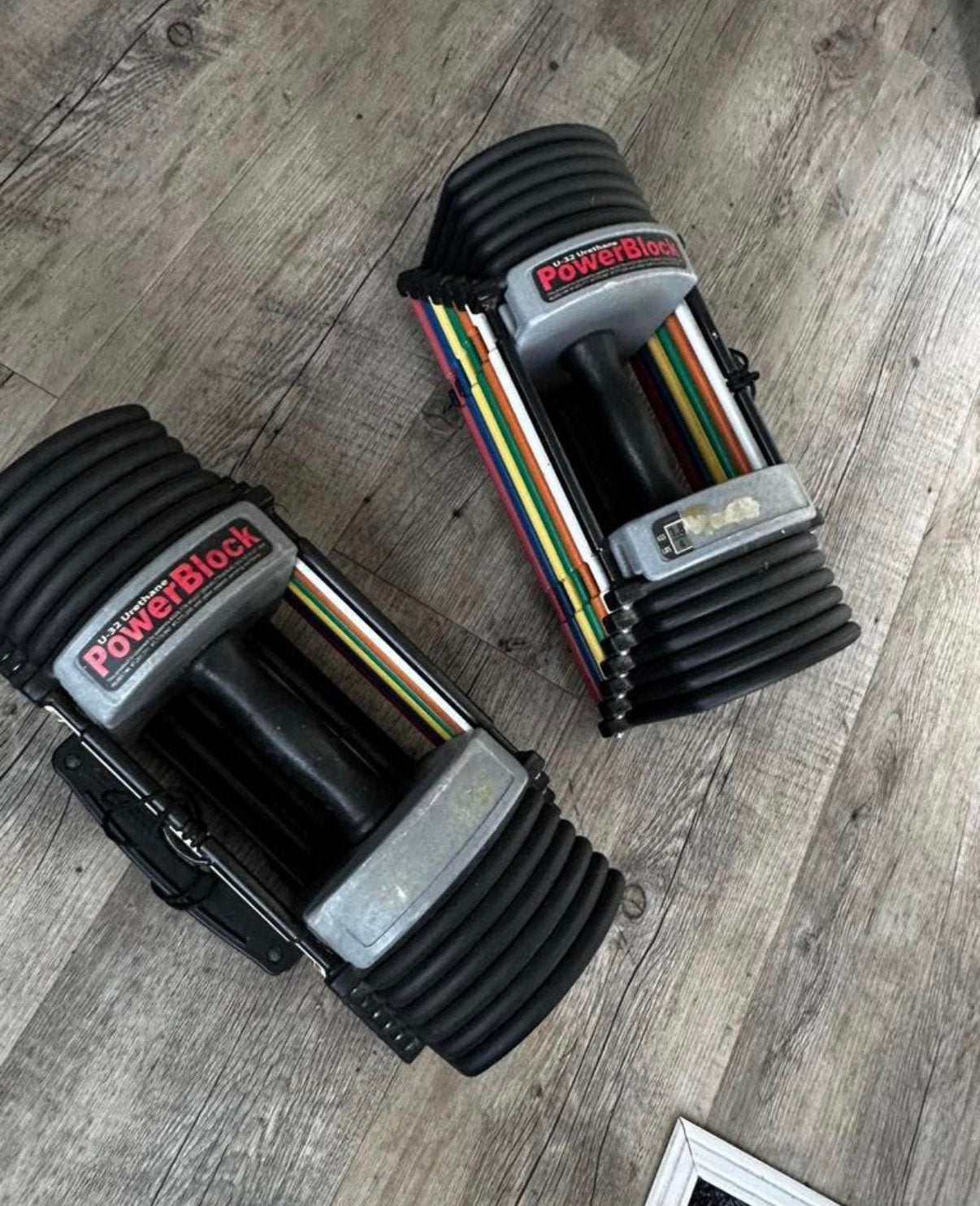 2x 14,5 Verstelbare Powerblocks Dumbbells, Sport en Fitness, Ophalen, Gebruikt, Dumbbell