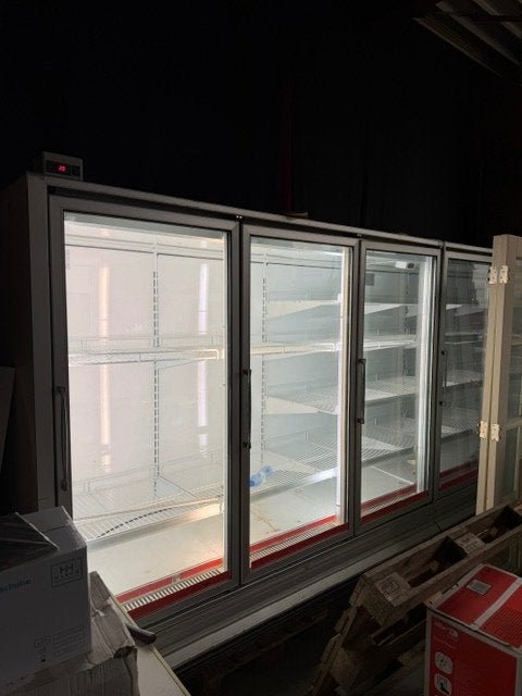 Diepvries met doorkijk glas deuren 6 meter, Gebruikt, 160 cm of meer, Vrijstaand, 90 cm of meer