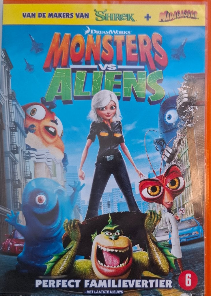 Monsters vs Aliens - Krasvrije DVD - Perfect Familievertier, Animatie, Nederlands, Inclusief doosje, Ophalen of Verzenden