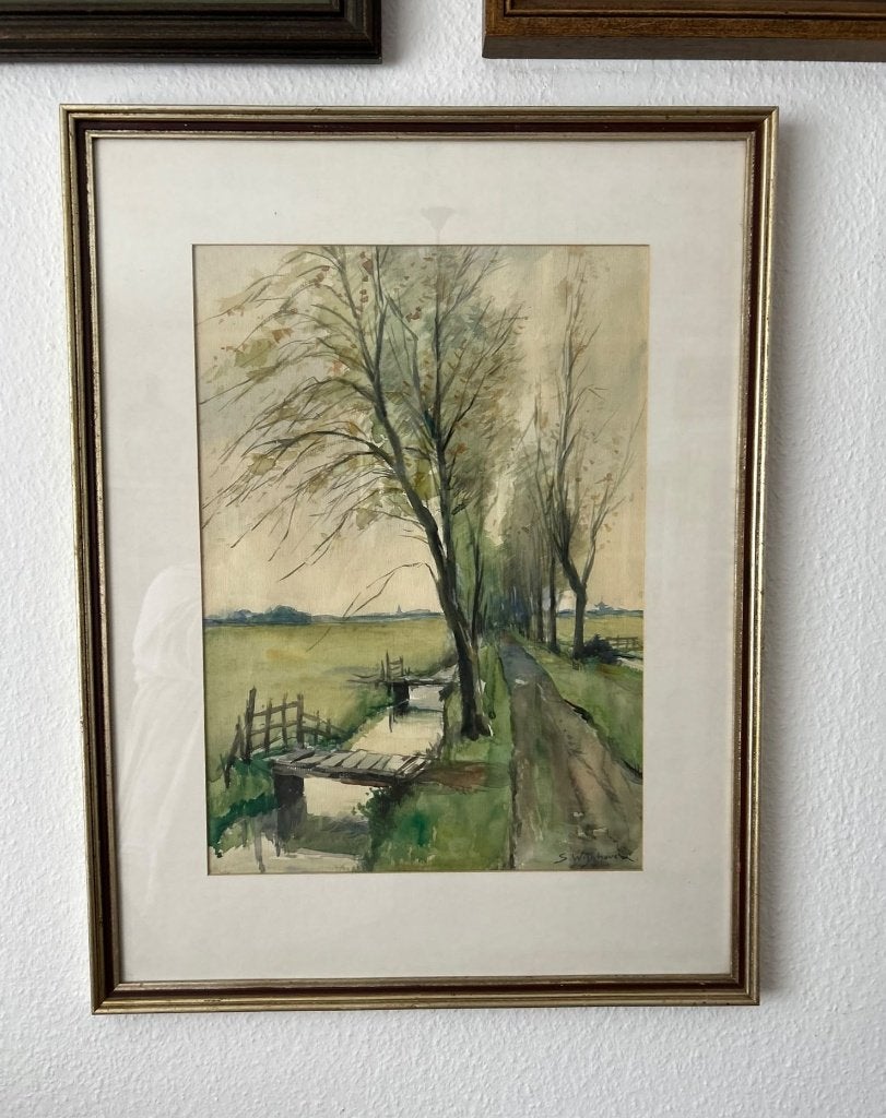 Steven. H. Wijnhoven - Aquarel - Alblasserwaard, Ophalen, Impressionistisch, Landschap, Aquarel