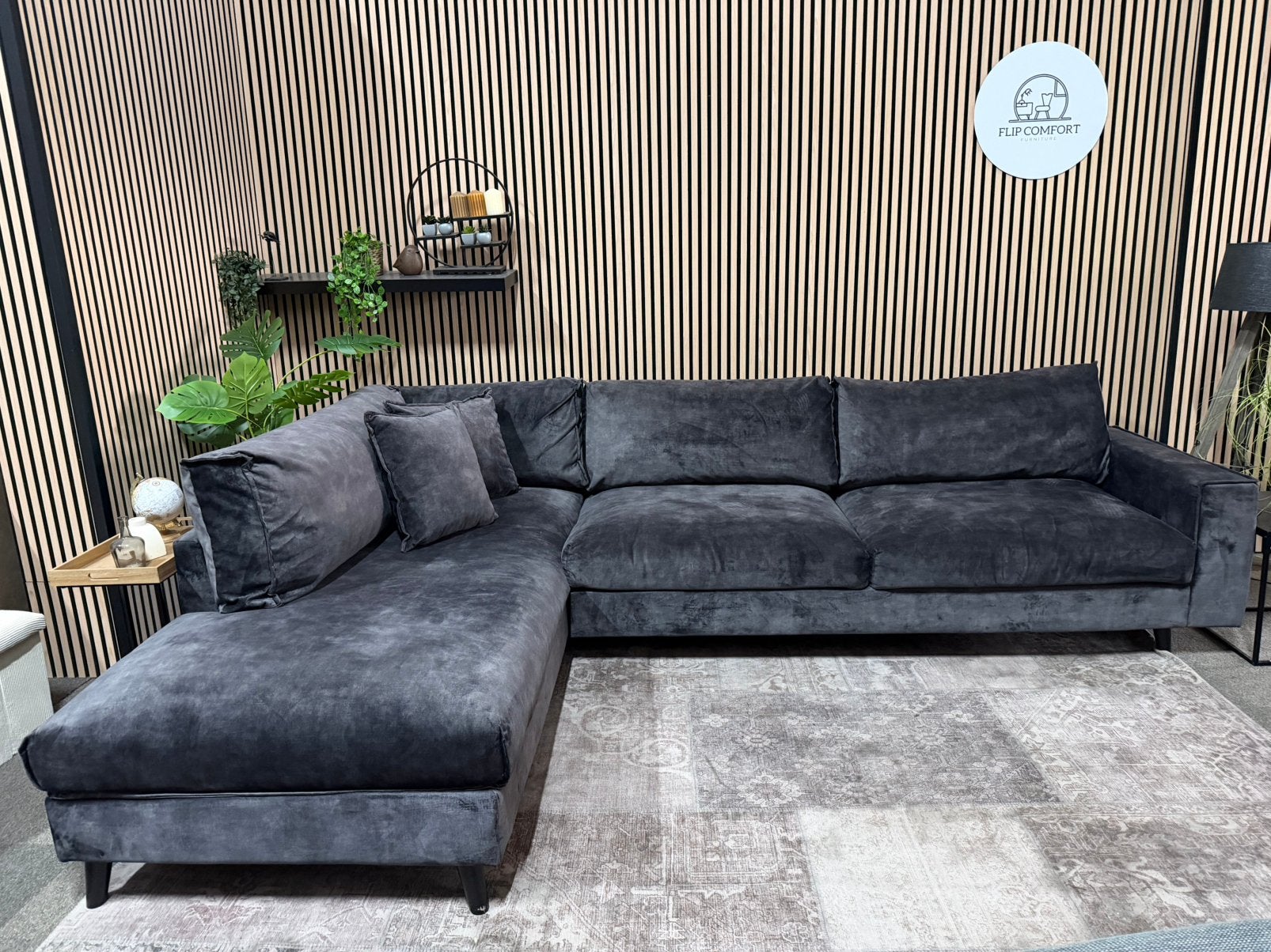 “GRATIS LEVERING” Goossens velvet hoekbank! 305x210, Huis en Inrichting, 250 tot 300 cm, Hoekbank, Ophalen of Verzenden, Zo goed als nieuw