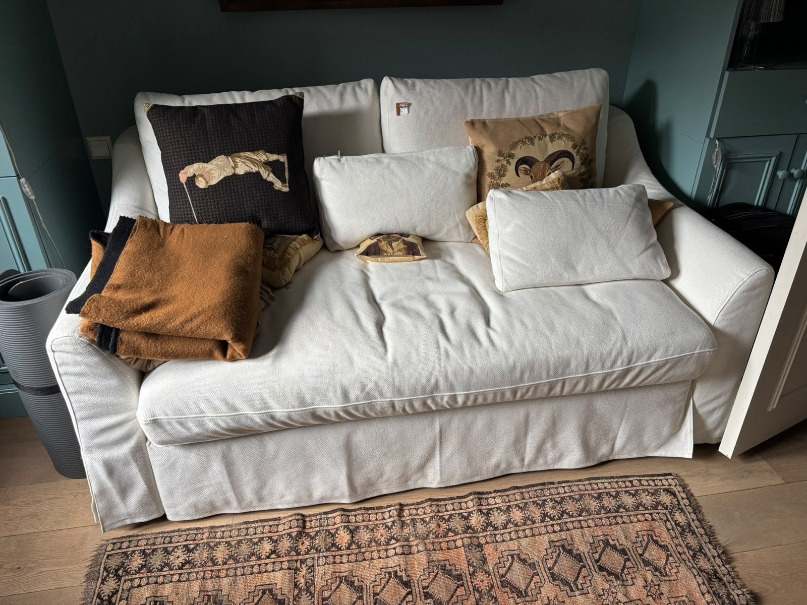 IKEA FÄRLÖV Tweepersoonsbank - Zo goed als nieuw, Ophalen, 150 tot 200 cm, Tweepersoons, 75 tot 100 cm