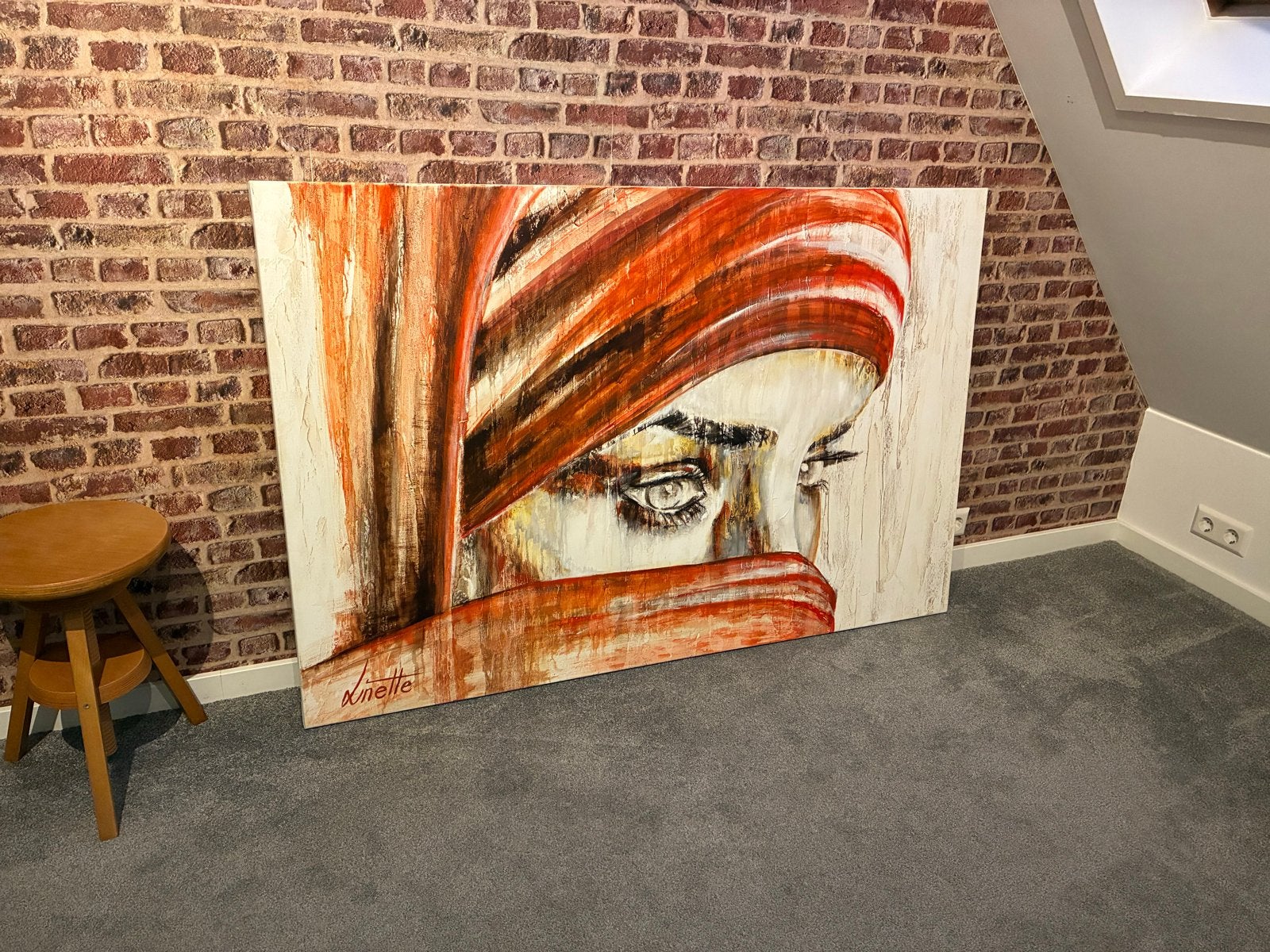 Schilderij van kunstenares Linette Dijk, Ophalen