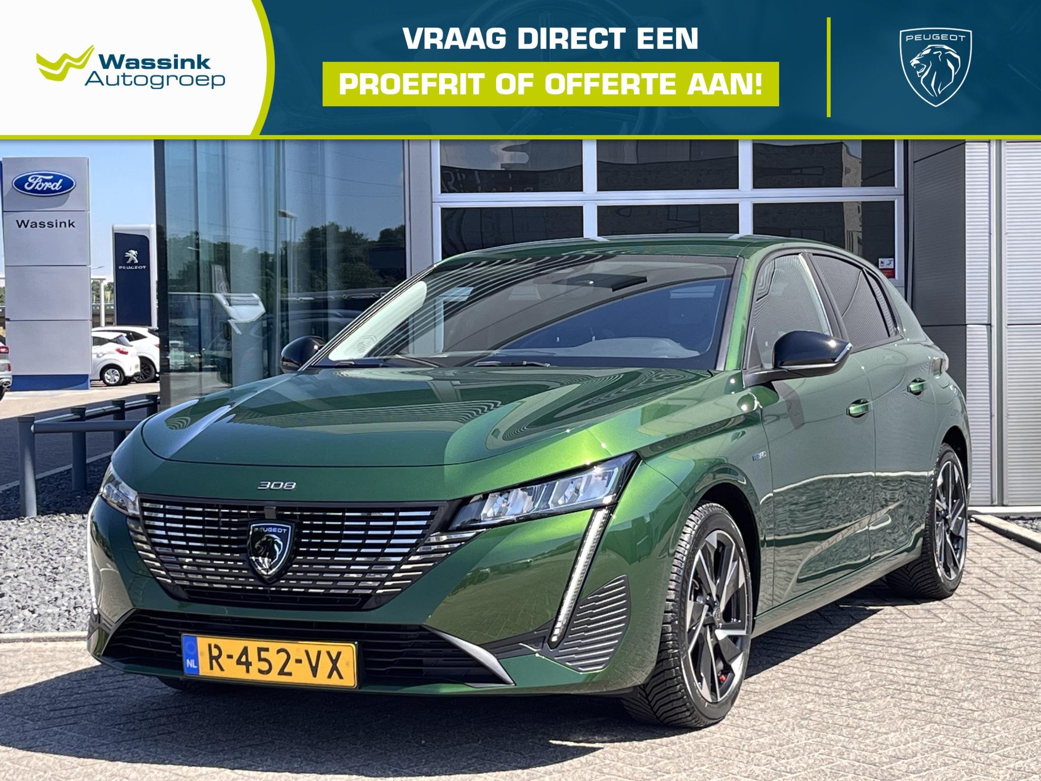 Peugeot 308 1.6 HYbrid 180 Allure Pack Business Plug in Hybr, Auto's, Gebruikt, 4 cilinders, 181 pk, Leder en Stof