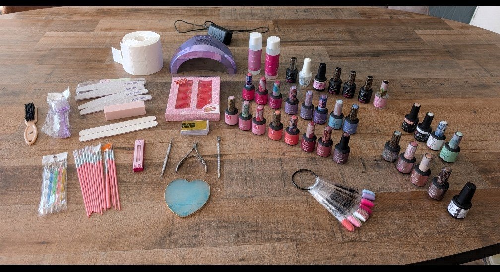 Pink Gellac set + accessoires, Ophalen of Verzenden, Zo goed als nieuw, Handen en Nagels, Toebehoren
