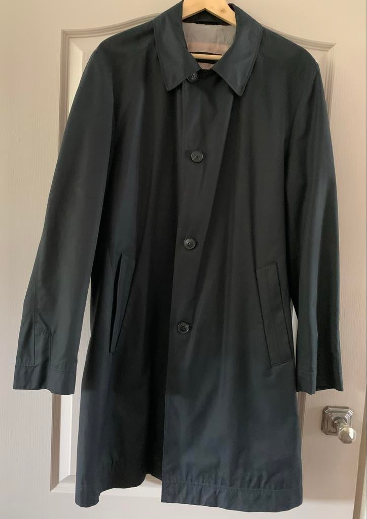 Heren Hugo Boss waterafstotende trenchcoat maat 52 l-xl, Ophalen of Verzenden, Zo goed als nieuw, Maat 52/54 (L), Zwart