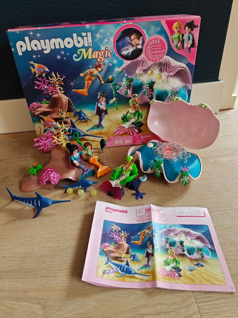 Playmobil Magic nachtlamp, schelp met zeemeerminnen (70095), Ophalen, Complete set, Overige typen, Zo goed als nieuw