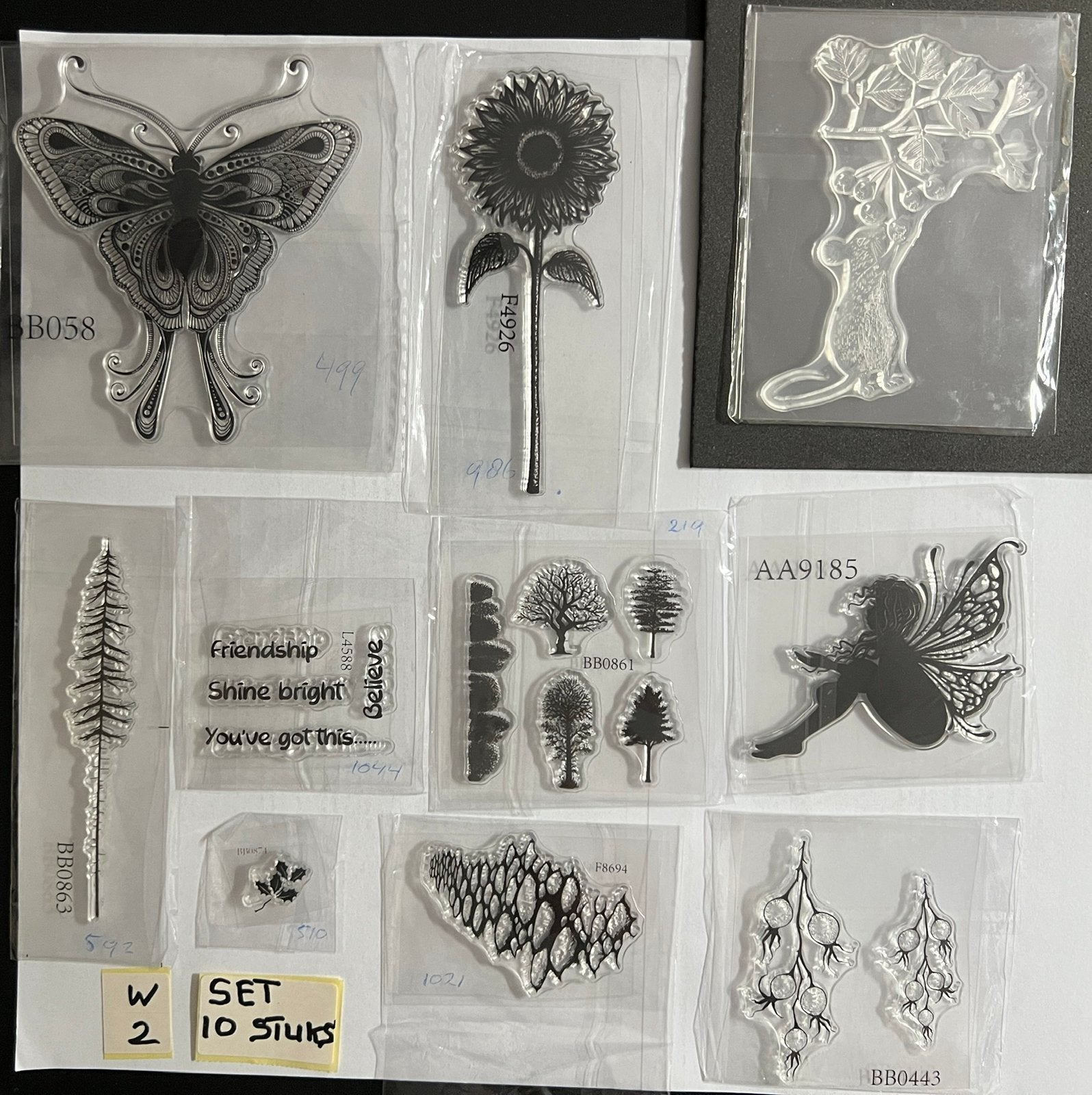 Set van 10 stempels met Lavinia afbeeldingen Nieuw, Ophalen of Verzenden, Nieuw, Clearstamp