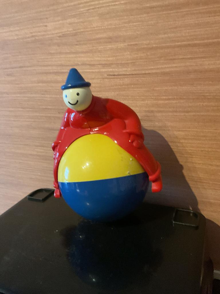Wobbelpopje Rood/Blauw/Geel - Klassiek Speelgoed Ambi Toys, Verzamelen, Ophalen of Verzenden, Gebruikt