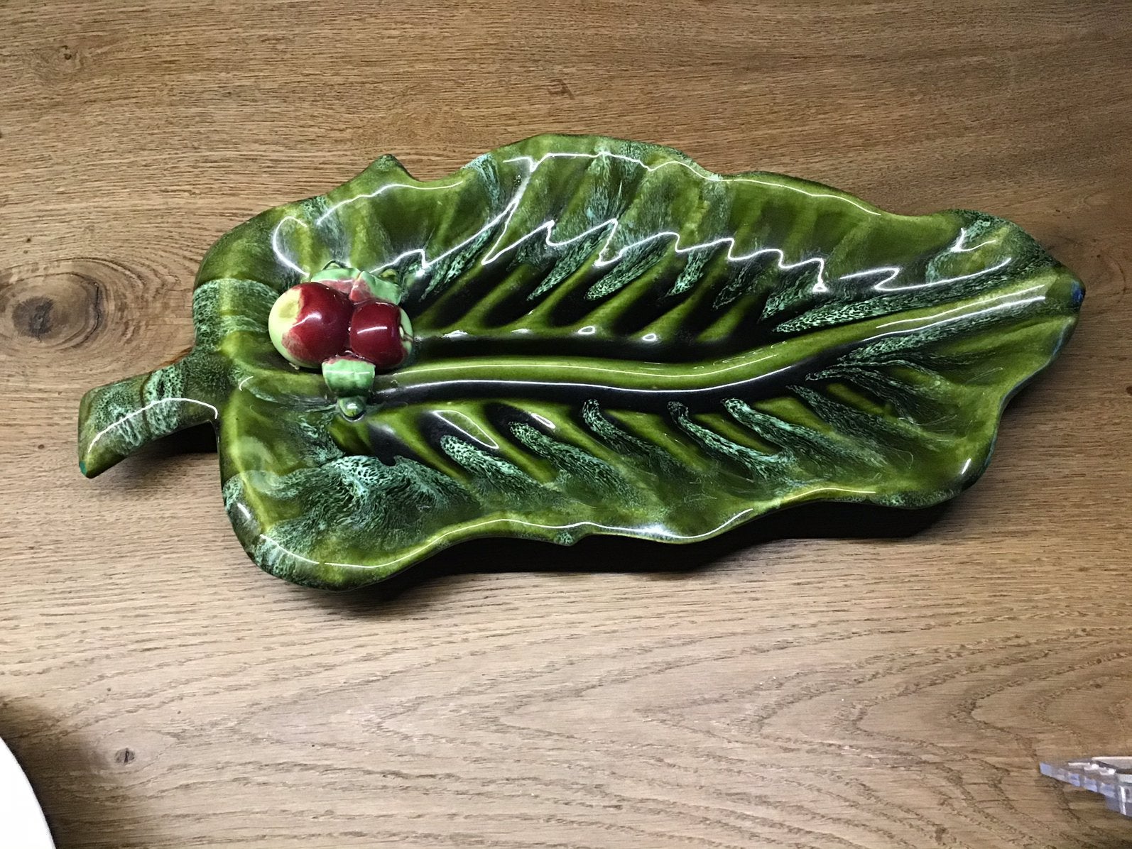 ANTIEK “BABOTINE/MAJOLICA COVINA USA “BLADSCHAAL MIDCENTURY, Antiek en Kunst, Ophalen