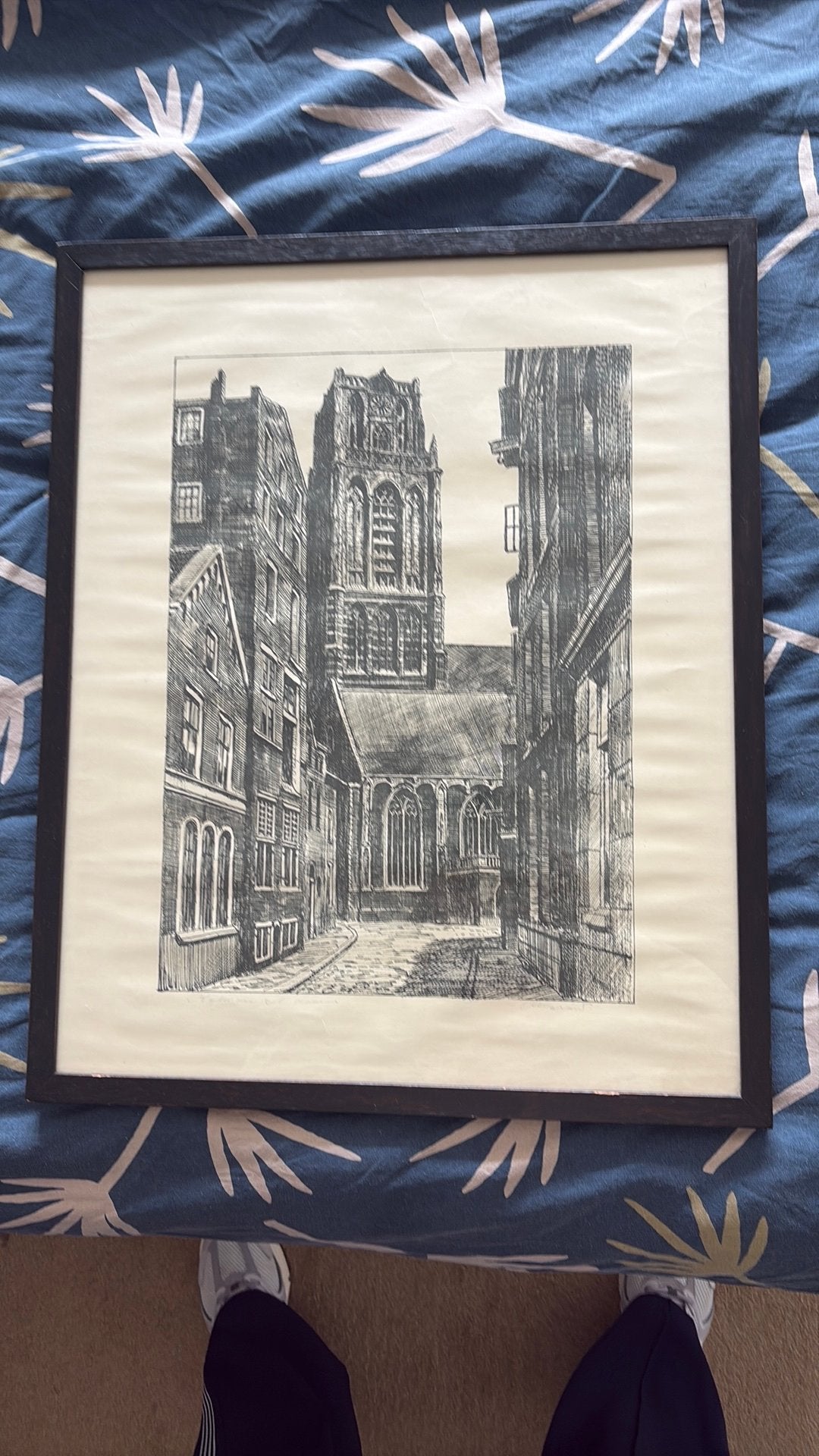 Prent Rotterdam larenskerk, Antiek en Kunst, Ophalen