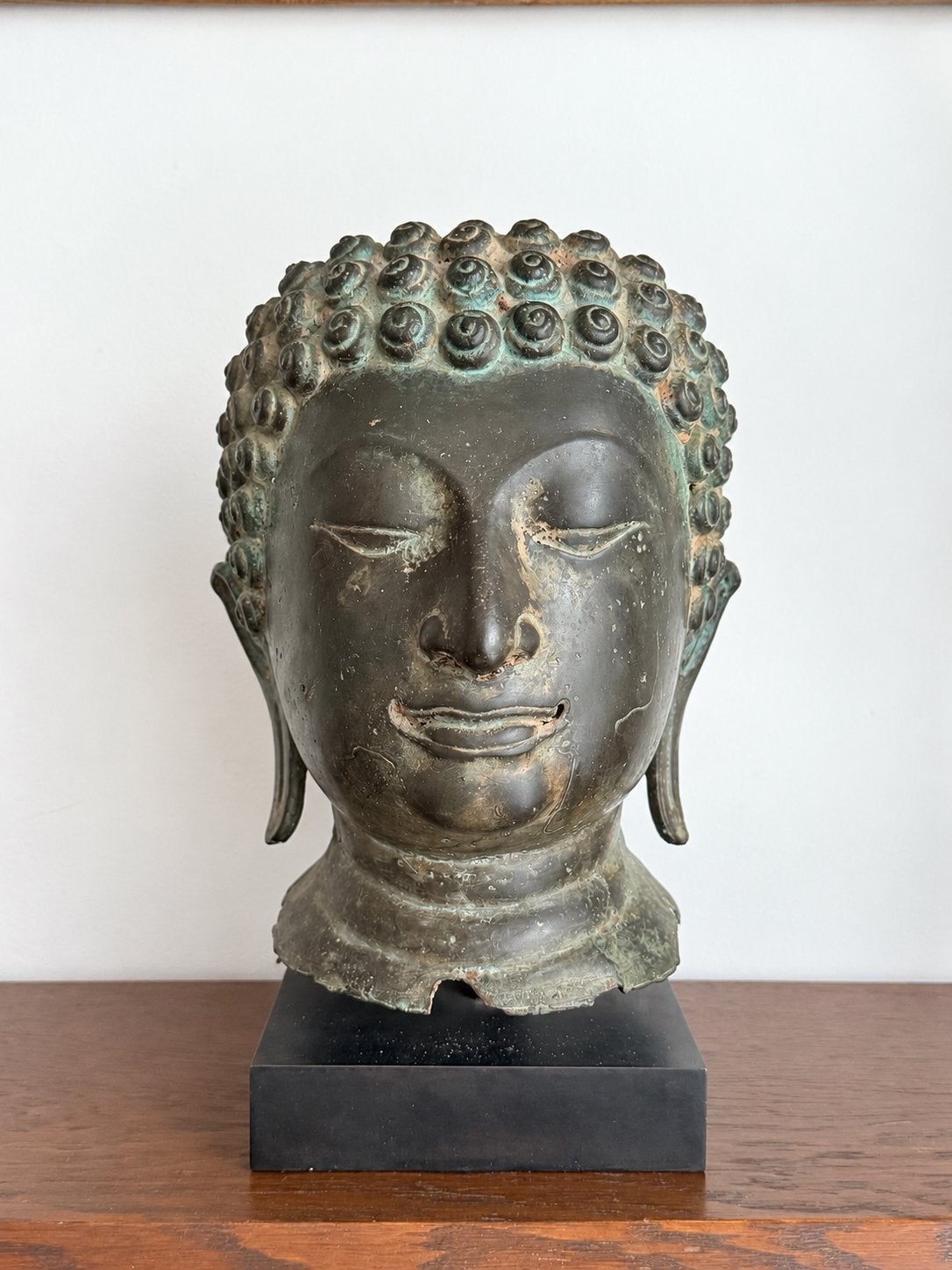 Thaise bronzen Boeddhakop, circa 1800, Ophalen of Verzenden