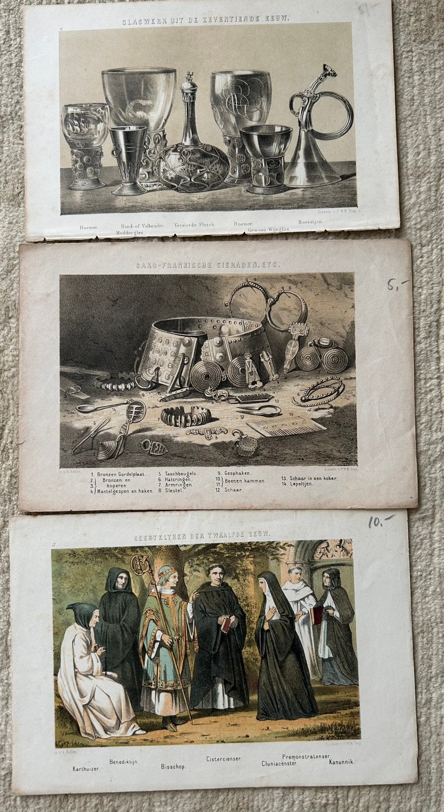 Antieke prenten zwart wit staal gravure kopergravure, Ophalen of Verzenden