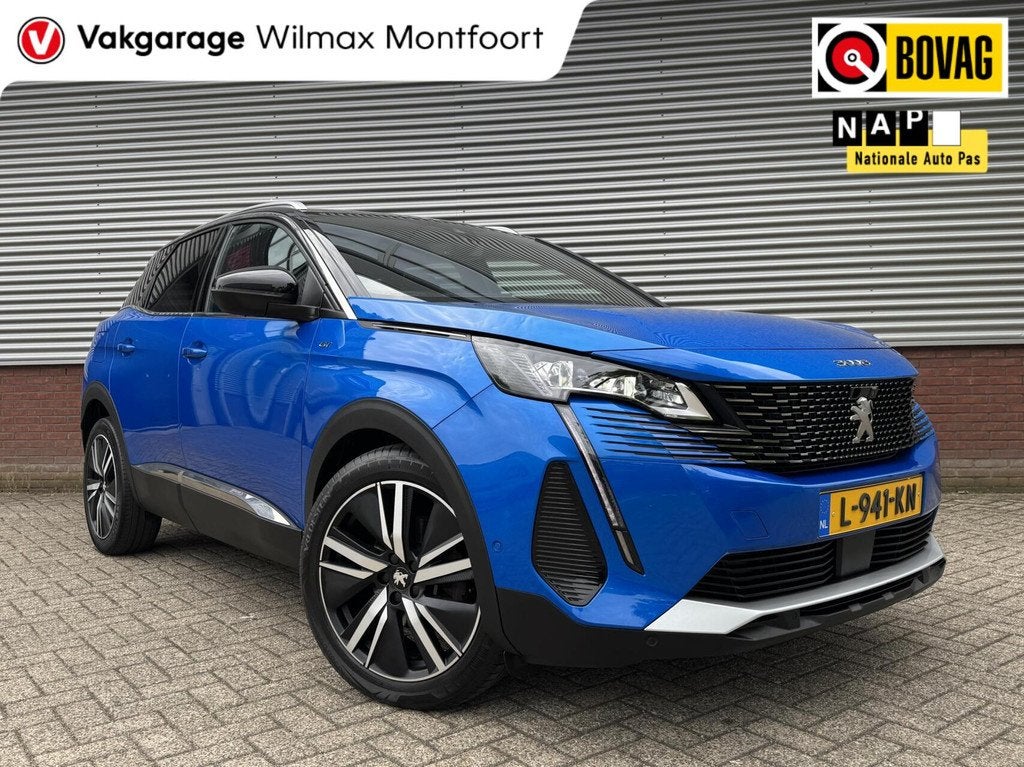Peugeot 3008 PureTech Blue Lease GT|PANO|Focal|Alcantara/led, Gebruikt, 1199 cc, Blauw, Origineel Nederlands