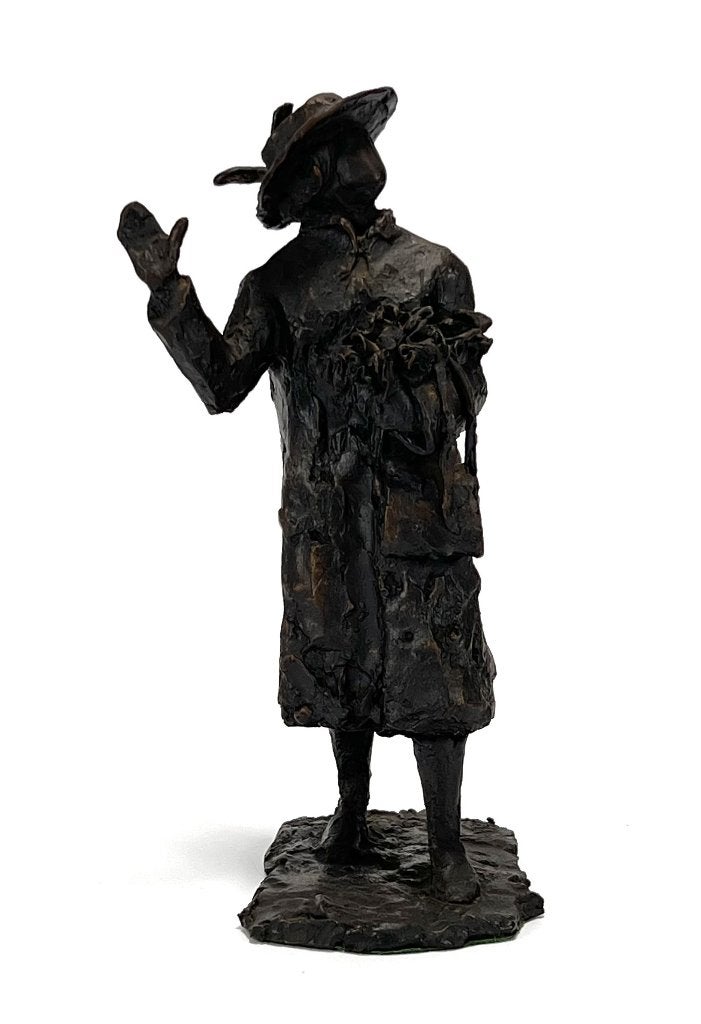 92. Bronzen beeld - staande vrouw, 20e eeuw, Antiek en Kunst, Kunst | Beelden en Houtsnijwerken, Ophalen of Verzenden