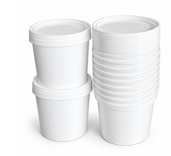 Nieuwe emmers met deksel | 4 maten | 1,2-2,5-5,5-10,9 liter, Ophalen, Kunststof, Nieuw, HL