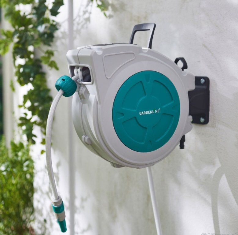 Automatische slanghaspel met muurbeugel Gardenline, Ophalen, Nieuw, Tuinslanghaspel