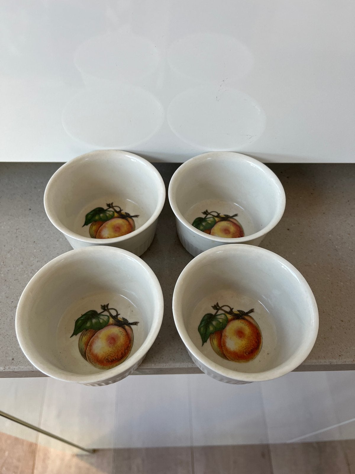 Set van 4 Villeroy & Boch Luxembourg perzik schaaltjes, Ophalen of Verzenden