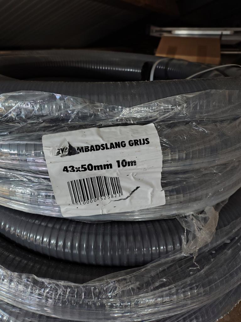 Zwembadslang grijs 43x50mm - 2x10 meter nieuw, Ophalen of Verzenden, Nieuw, Overige typen