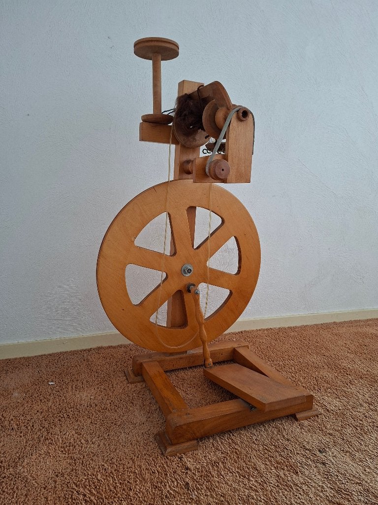 spinnewiel, Ophalen, Gebruikt, Spinnewiel