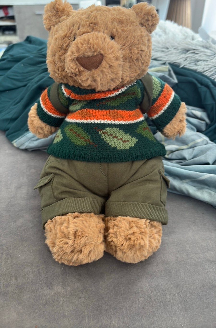 Jellycat bear hiking outfit, Verzenden, Zo goed als nieuw, Beer