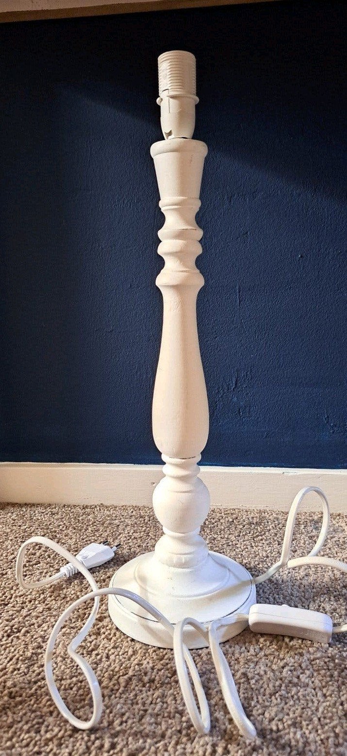 Witte tafellamp, 45 cm hoog, Gebruikt, Overige merken, E14 (klein), Wit