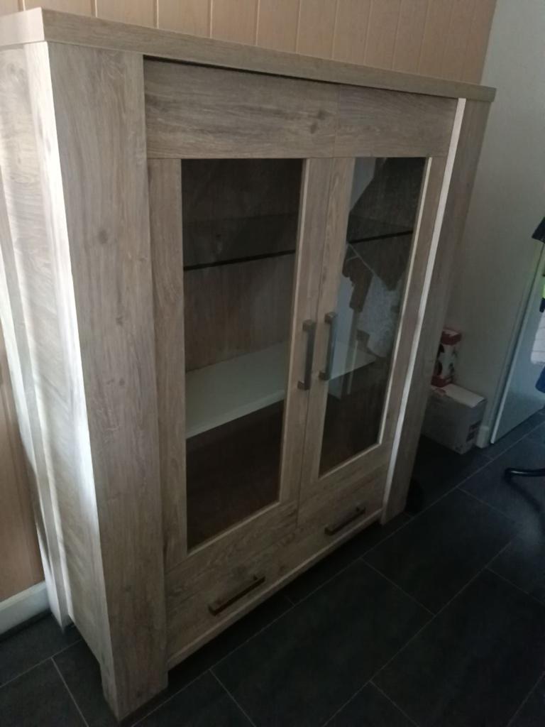 Vitrine kast, Gebruikt, 100 tot 150 cm, Ophalen of Verzenden, 150 tot 200 cm