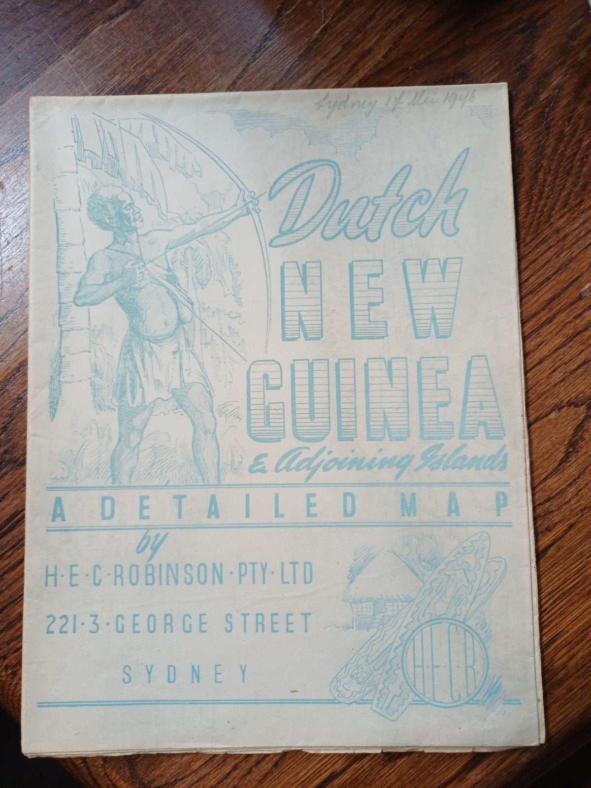 L17 Gedetailleerde kaart van Nederlands Nieuw-Guinea (1946), Boeken, Gelezen, H.E.C. Robinson Pty Ltd, Ophalen of Verzenden, Landkaart