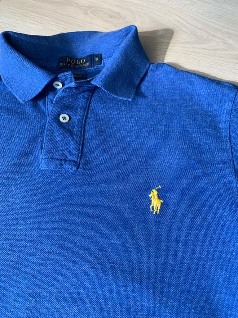 Blauwe Polo Ralph Lauren met gele pony, Maat S, Ophalen of Verzenden, Zo goed als nieuw, Maat 46 (S) of kleiner, Blauw