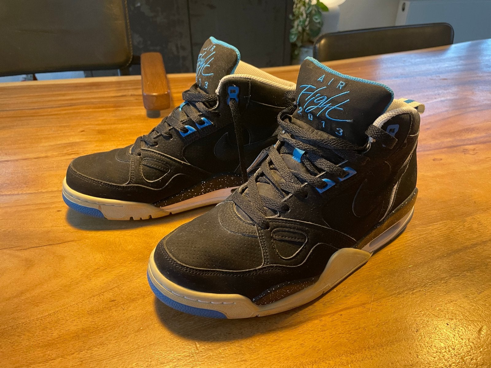 Nike Air Flight 2013 Sneakers - Zwart/Blauw, Ophalen of Verzenden, Gedragen, Zwart, Sneakers of Gympen