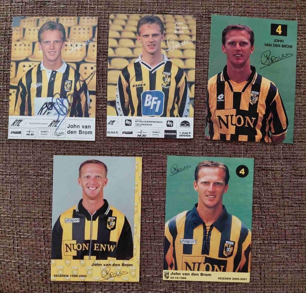 5x Spelerskaarten John van den Brom Vitesse, Verzenden, Zo goed als nieuw, Vitesse, Spelerskaart