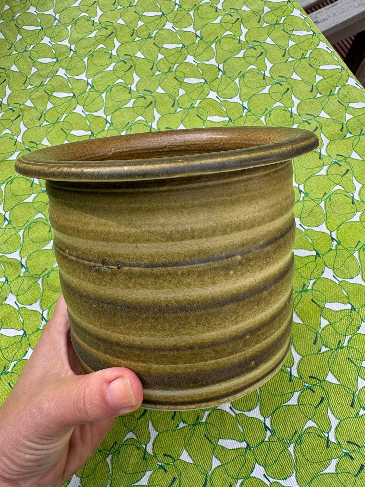 Vintage Keramieken Bloempot - Studio Pottery Jaren 60/70, Ophalen of Verzenden, Huis en Inrichting