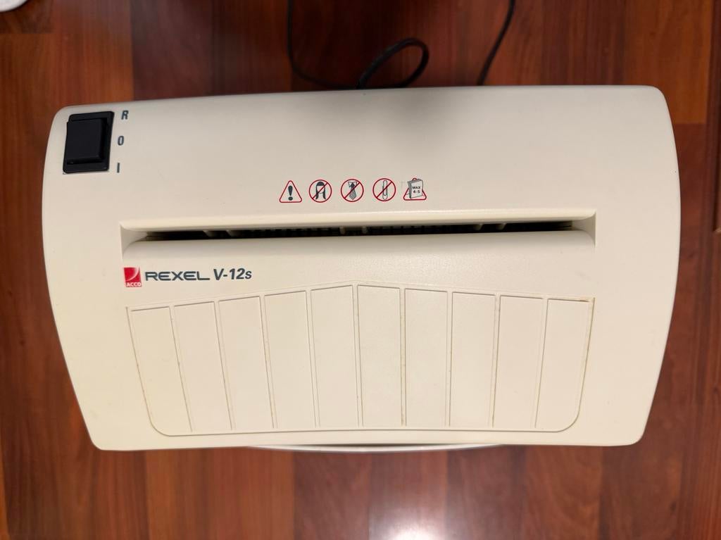 Papier versnipperaar Rexel V-12s elektrisch, Ophalen of Verzenden, Gebruikt