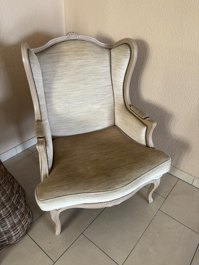 Queen ann brocante fauteuil stoel, Antiek en Kunst, Ophalen